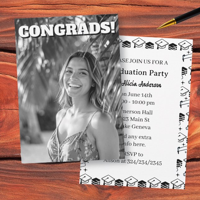 Convite High School or College Graduation Party  (Criador carregado)