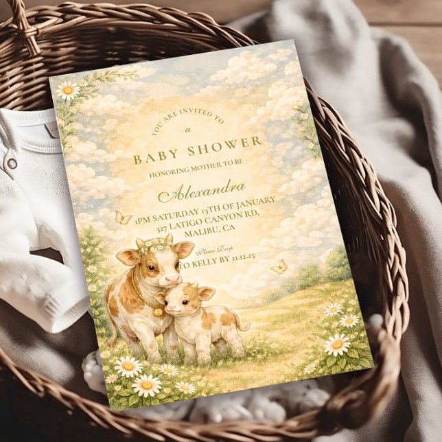 Convite Highland Cow Baby Shower (Criador carregado)