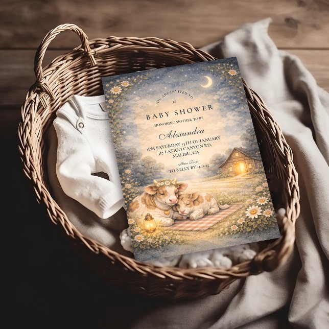 Convite Highland Cow Meadow Baby Shower (Criador carregado)