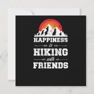 Convite Hiking Happiness Is Hiking With Friends Retro Vint