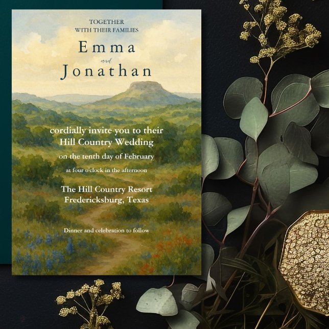 Convite Hill Country Texas Unique Wedding Invitation Cards (Criador carregado)