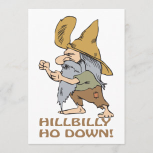 Convite HillBilly Ho para baixo