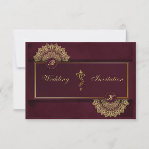 convite hindu de casamento indiano Ganesha