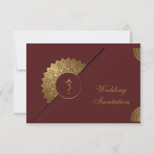 convite hindu de casamento indiano Ganesha