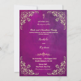 Convite hindu Ganesh para casamento indiano