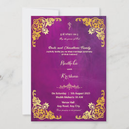 Convite hindu Ganesh para casamento indiano