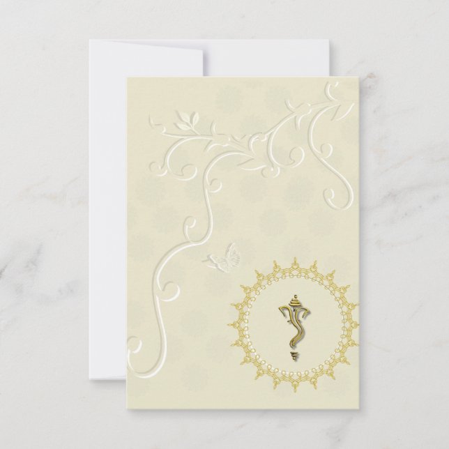 Convite hindu Ganesha do casamento indiano (Frente)