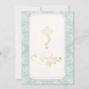 Convite hindu Ganesha para casamento indiano