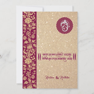 Convite hindu Ganesha para casamento indiano