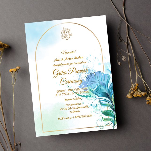 Convite Hindu House Warming Griha Pravesh (Criador carregado)