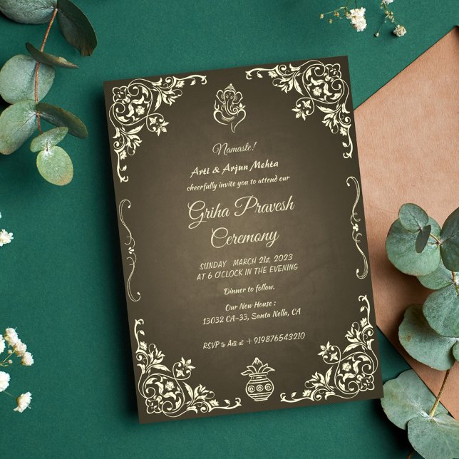 Convite Hindu House Warming Griha Pravesh (Criador carregado)