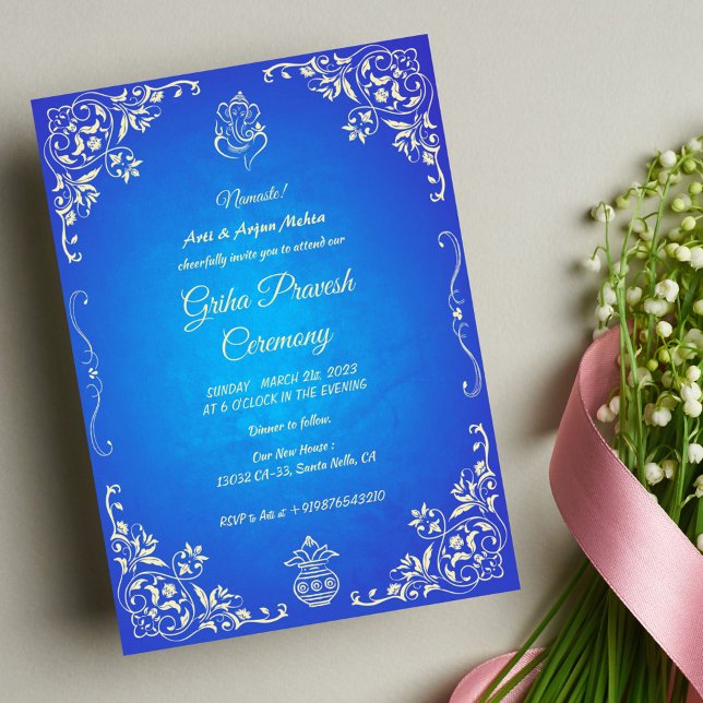 Convite Hindu House Warming Griha Pravesh (Criador carregado)