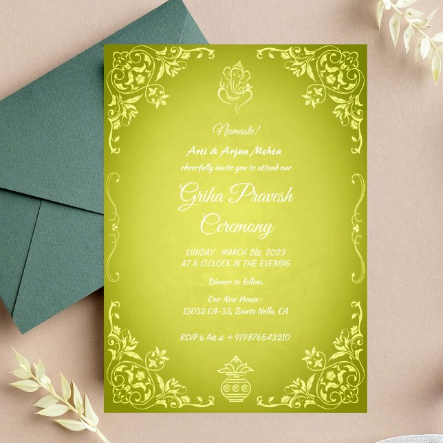 Convite Hindu House Warming Griha Pravesh (Criador carregado)