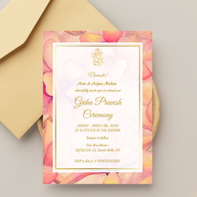 Convite Hindu House Warming Griha Pravesh (Criador carregado)