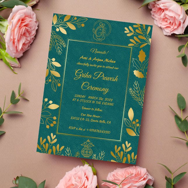 Convite Hindu House Warming Griha Pravesh (Criador carregado)