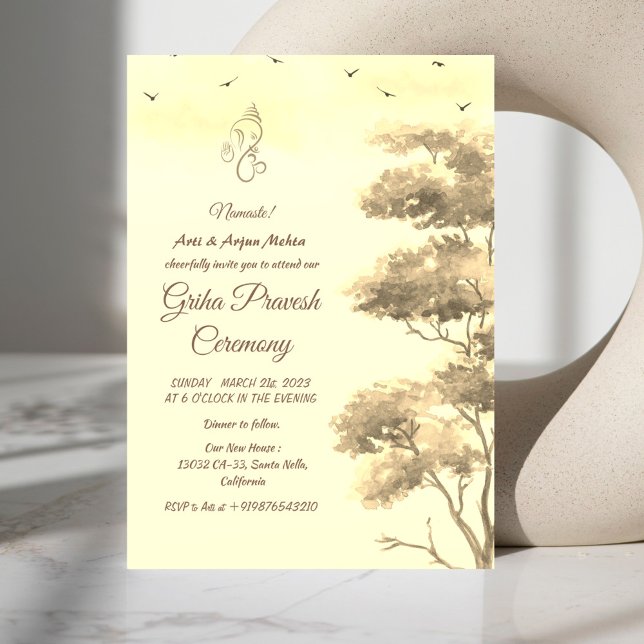 Convite Hindu House Warming Griha Pravesh (Criador carregado)