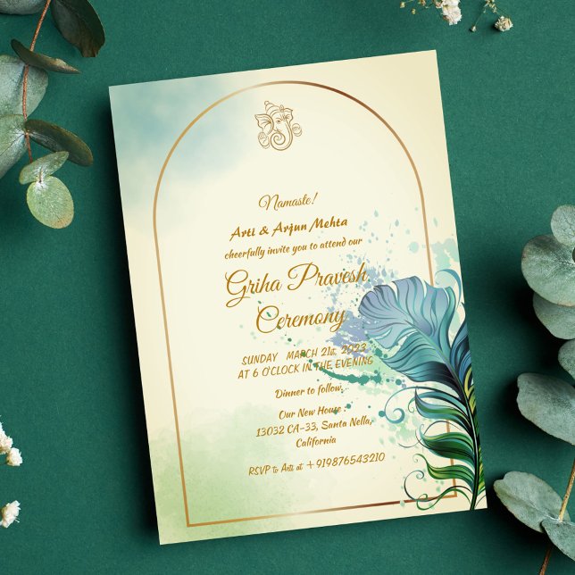 Convite Hindu House Warming Griha Pravesh (Criador carregado)