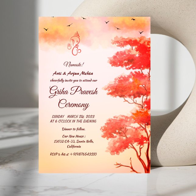 Convite Hindu House Warming Griha Pravesh (Criador carregado)