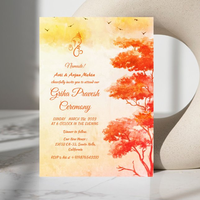 Convite Hindu House Warming Griha Pravesh (Criador carregado)