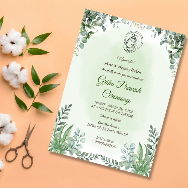 Convite Hindu House Warming Griha Pravesh (Criador carregado)