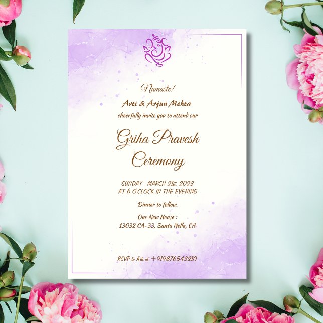 Convite Hindu House Warming Griha Pravesh (Criador carregado)