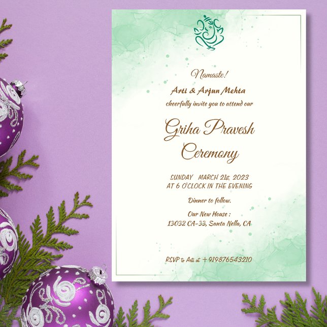 Convite Hindu House Warming Griha Pravesh (Criador carregado)