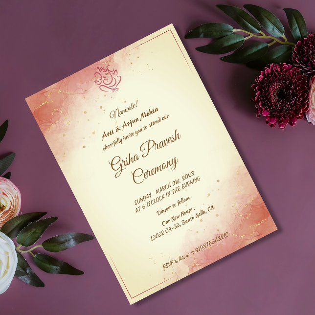 Convite Hindu House Warming Griha Pravesh (Criador carregado)