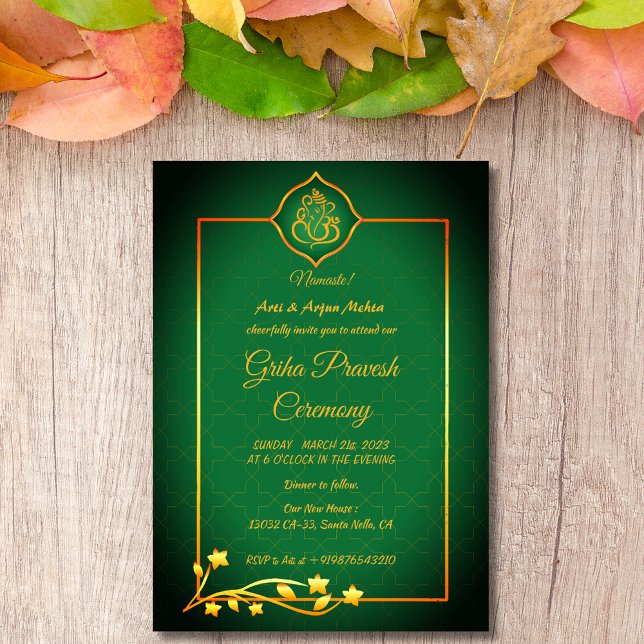 Convite Hindu House Warming Griha Pravesh (Criador carregado)