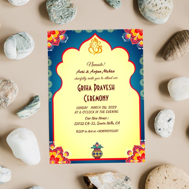 Convite Hindu House Warming Griha Pravesh (Criador carregado)
