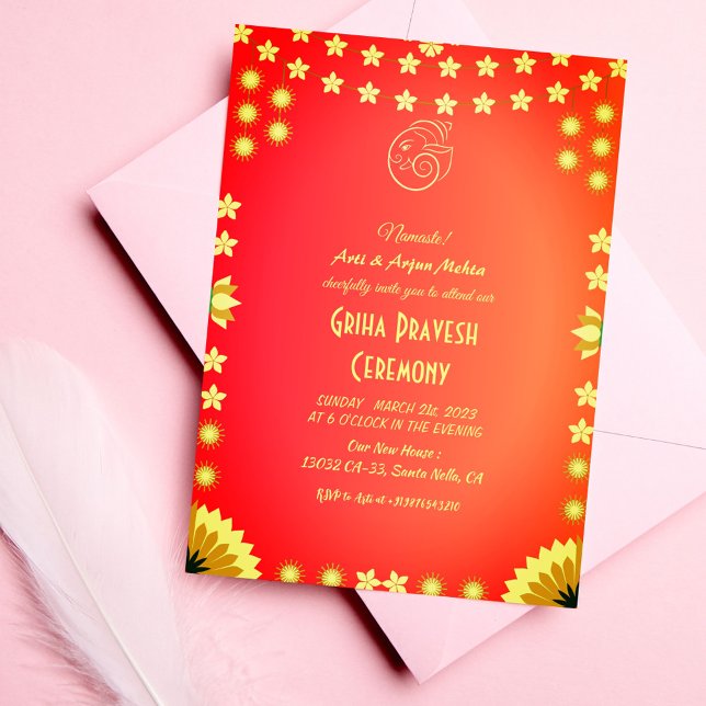 Convite Hindu House Warming Griha Pravesh (Criador carregado)