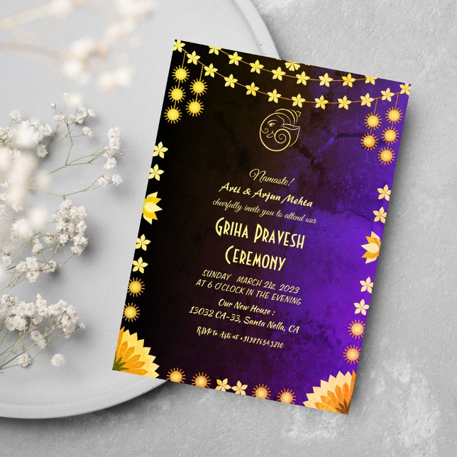 Convite Hindu House Warming Griha Pravesh (Criador carregado)