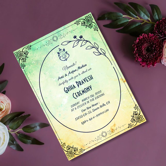 Convite Hindu House Warming Griha Pravesh (Criador carregado)