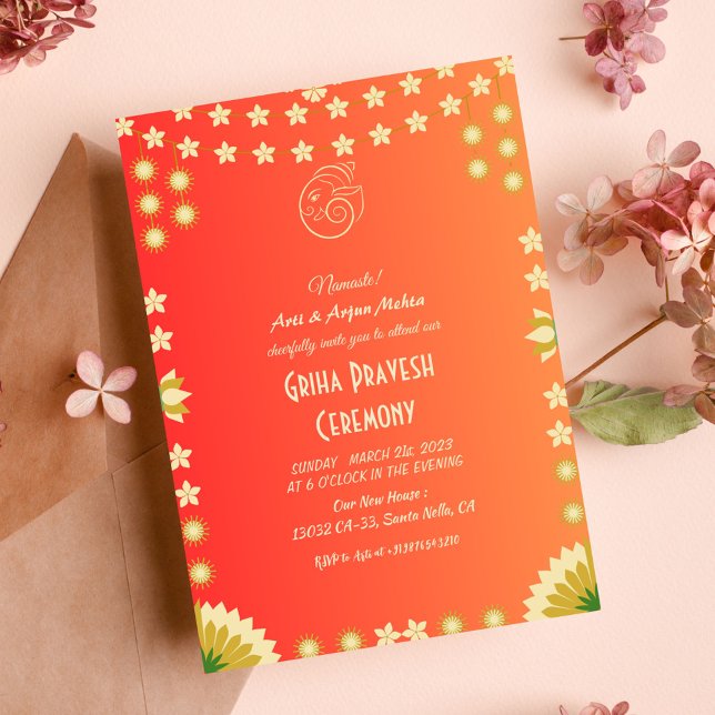 Convite Hindu House Warming Griha Pravesh (Criador carregado)