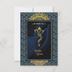 Convite hindu indiano de casamento Ganesha