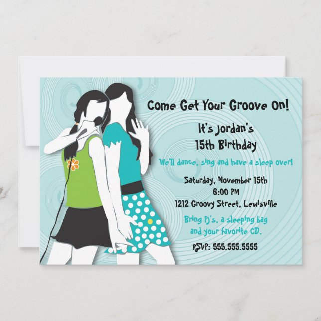 Convite Hip Girls Cantando (Frente)