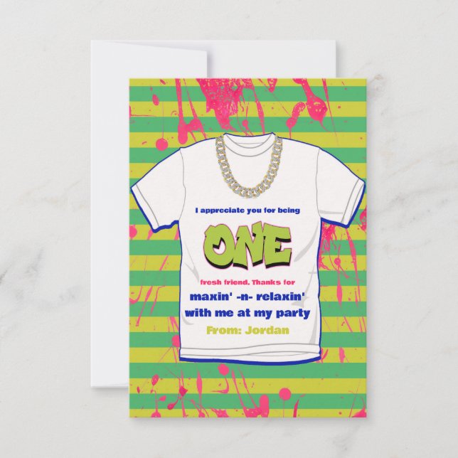 Convite Hip Hop Fresco Um com Foto Obrigado (Frente)