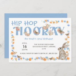 Convite Hip Hop Hooray Bunny e o Aniversário do Butterfly 