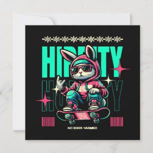 Convite Hip-Hop Hoppity - Skater Bunny Páscoa