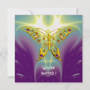Convite HIPER BORBOLETA roxo verde violeta champanhe