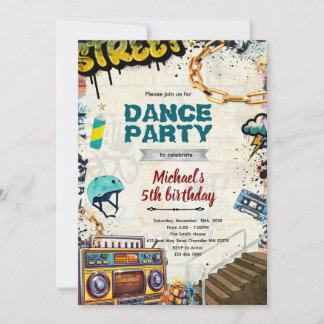 Convite Hiphop birthday Party Invitation