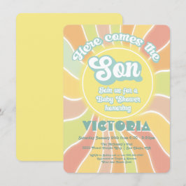 Convite Hippie Boho Chá de fraldas Sunshine Son