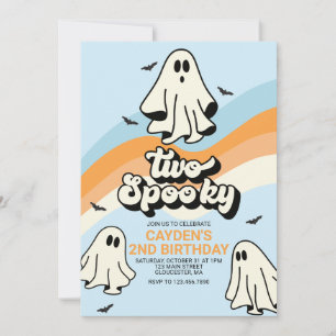 Convite HIPPIE Ghost retro Halloween Spooky Vibes Blue