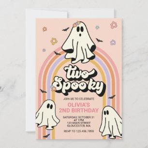 Convite Hippie Halloween Dois Aniversário Assustador