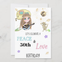 * Hippie Peace & Love Camping Glitter Birthday