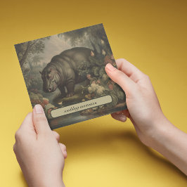 Convite Hippo Botânico Vintage, personalizável