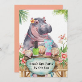 Convite  Hippo in Bikini Manicure Coastal Beauty beach spa