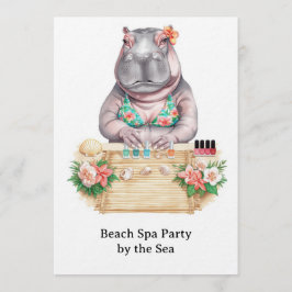 Convite  Hippo in Bikini Manicure Coastal Beauty beach spa