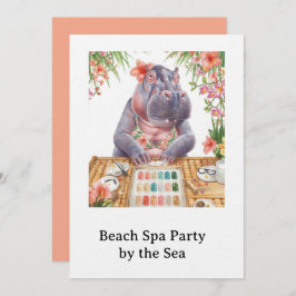 Convite  Hippo in Bikini Manicure Coastal Beauty beach spa