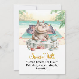 Convite  Hippo Ocean Breeze Tea Hour Invitation 