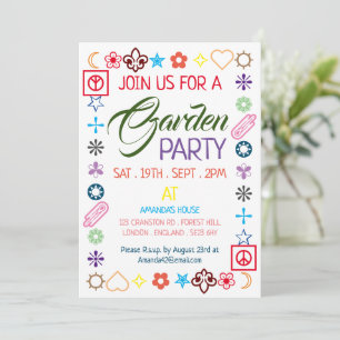 Convite Hippy Chic Decorated Garden Party